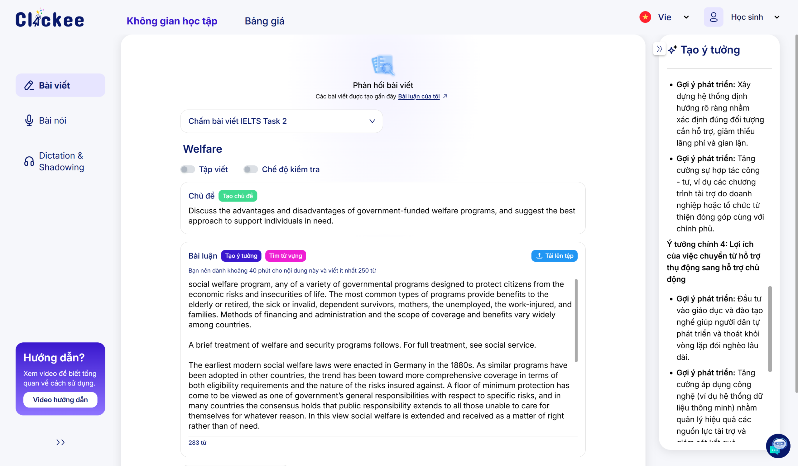 Web chấm IELTS Writing miễn phí